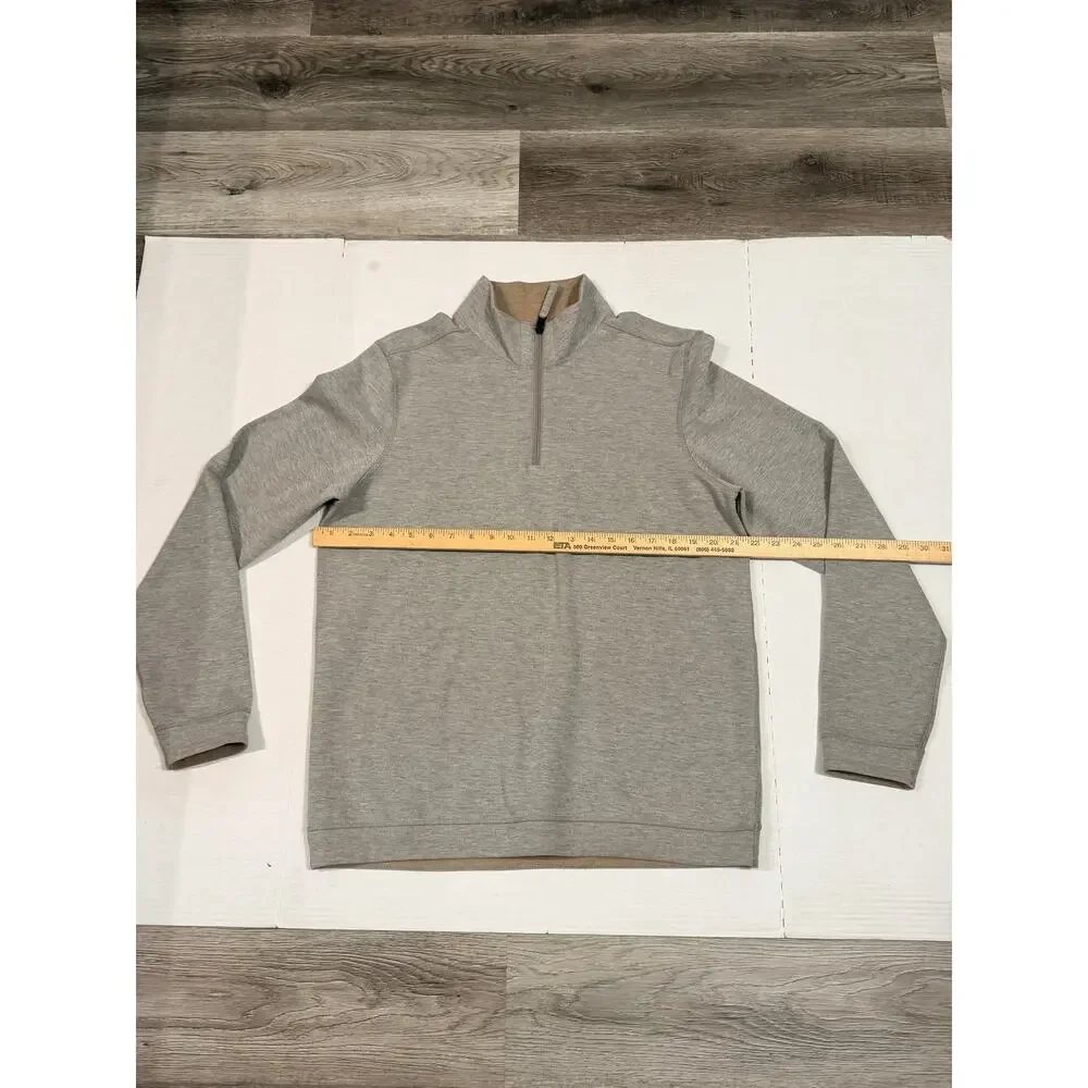Kenneth Cole New York Mens M Gray Quarter Zip Pullover Sweater Casual